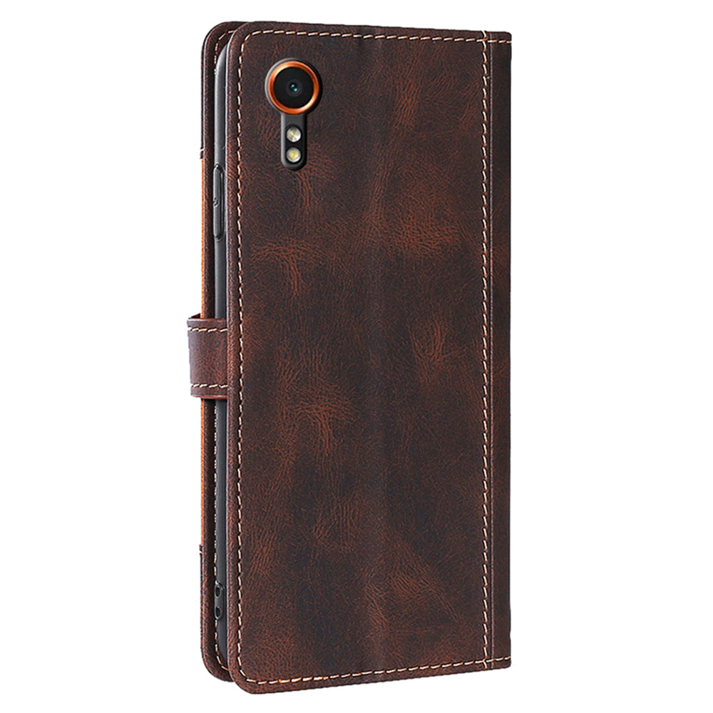For Samsung Galaxy Xcover7 PU Leather Cover Stand Wallet Shockproof Phone Case