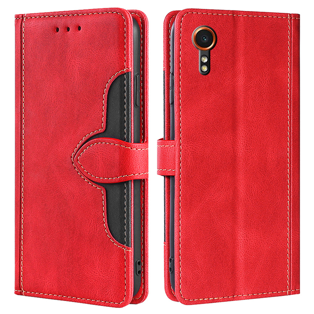 For Samsung Galaxy Xcover7 PU Leather Cover Stand Wallet Shockproof Phone Case