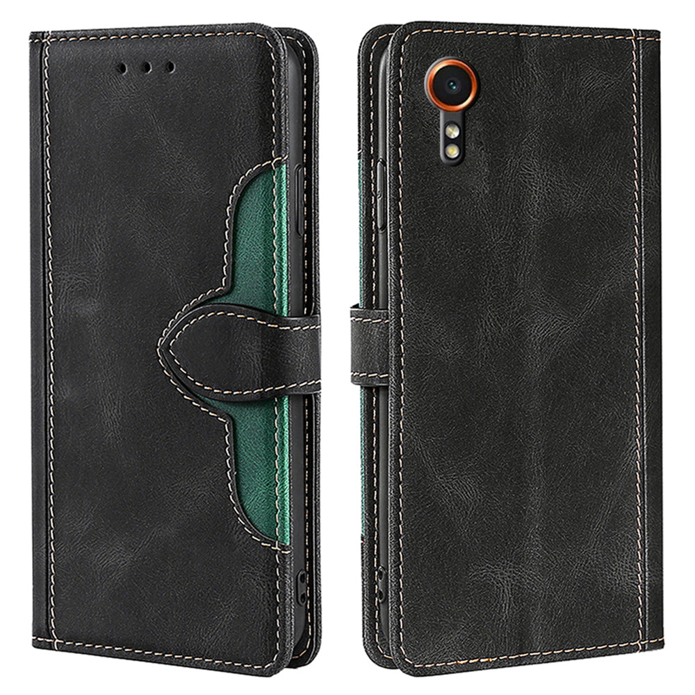 For Samsung Galaxy Xcover7 PU Leather Cover Stand Wallet Shockproof Phone Case