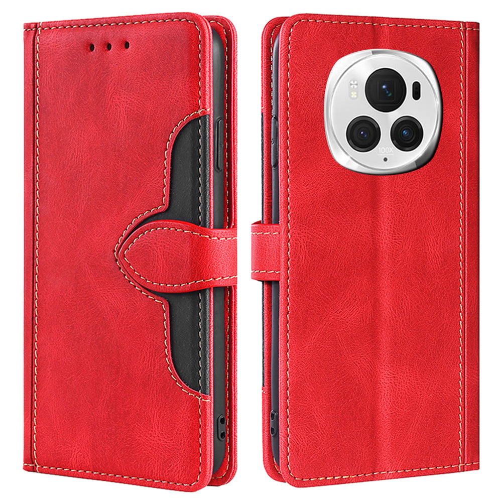 For Honor Magic6 Pro 5G Cell Phone Case Straw Hat Pattern Stand Wallet Leather Cover