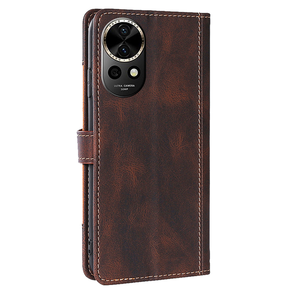 For Huawei nova 12 5G Wallet Case Straw Hat Pattern Stand Leather Phone Cover