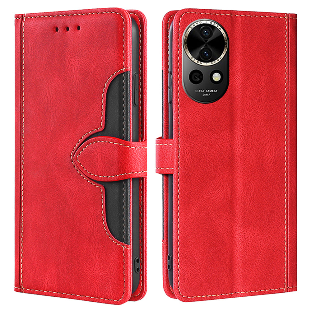 For Huawei nova 12 5G Wallet Case Straw Hat Pattern Stand Leather Phone Cover