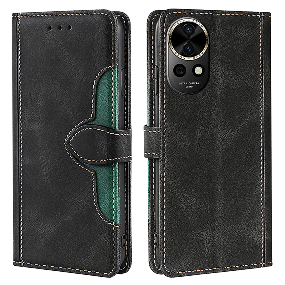 For Huawei nova 12 5G Wallet Case Straw Hat Pattern Stand Leather Phone Cover