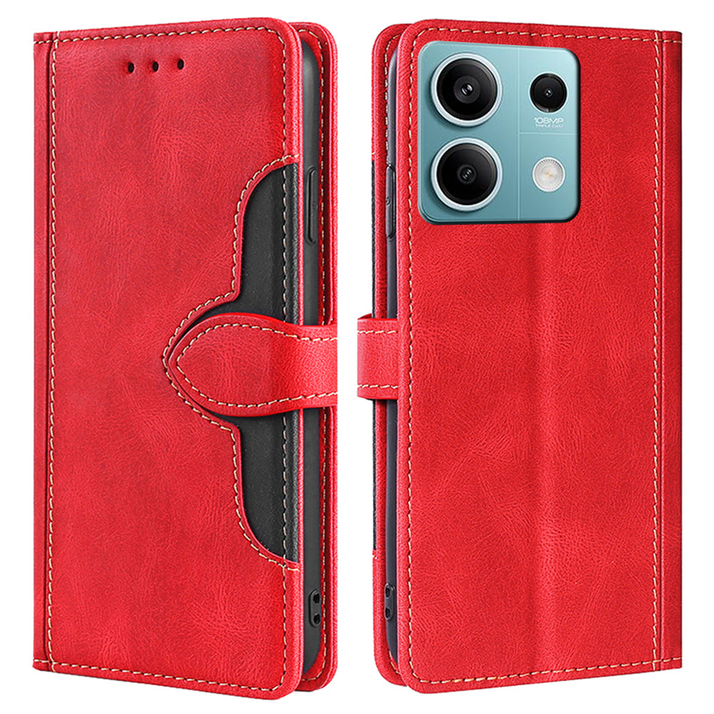 For Xiaomi Redmi Note 13 4G Wallet Case Leather Phone Cover Straw Hat Pattern