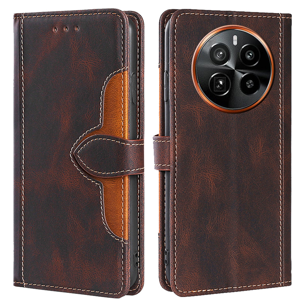 For Realme GT5 Pro 5G Phone Case Straw Hat Pattern Wallet Stand Leather Cover