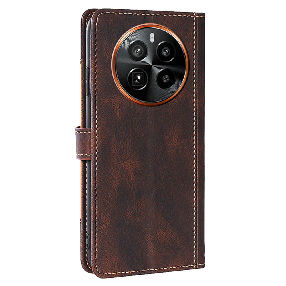 For Realme GT5 Pro 5G Phone Case Straw Hat Pattern Wallet Stand Leather Cover