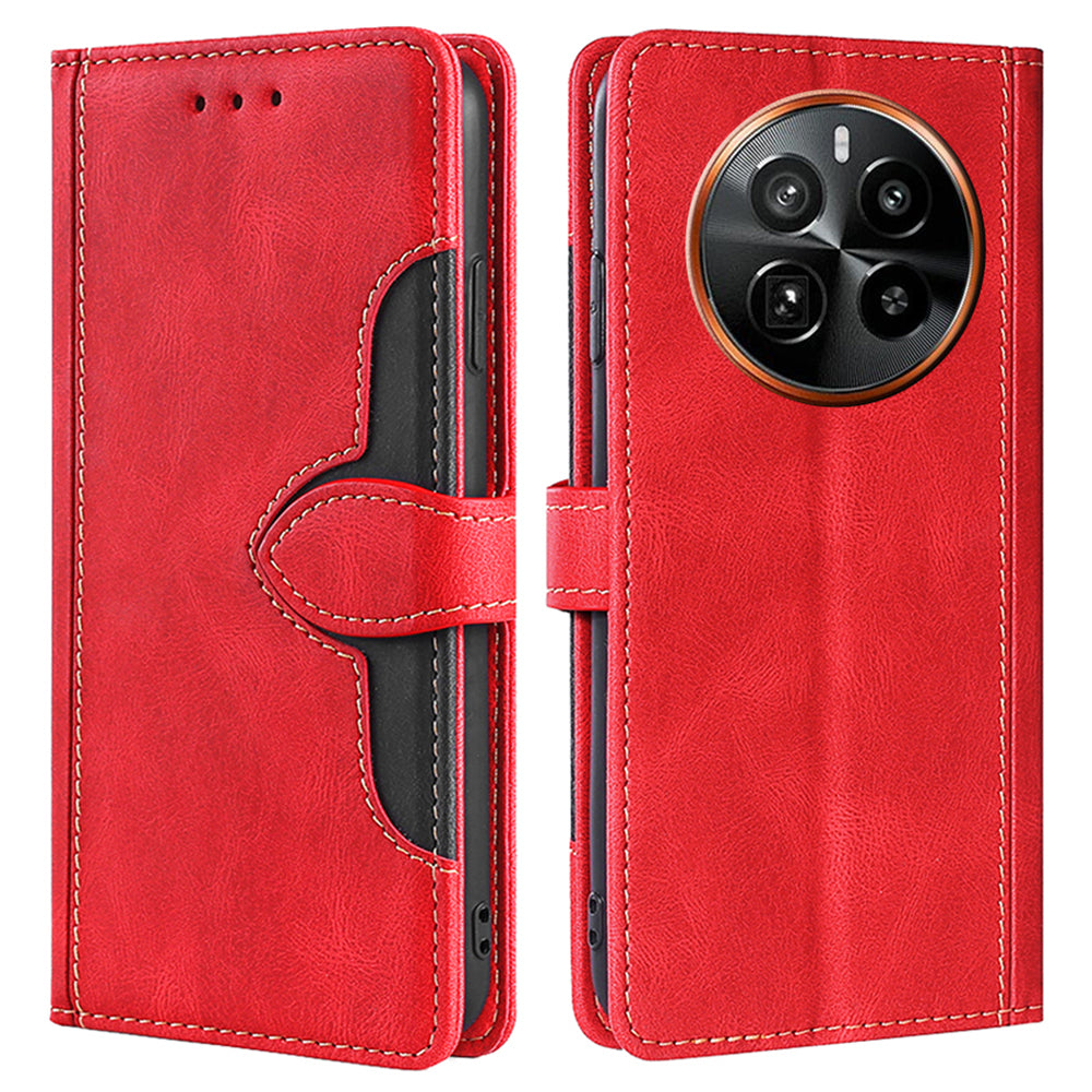 For Realme GT5 Pro 5G Phone Case Straw Hat Pattern Wallet Stand Leather Cover