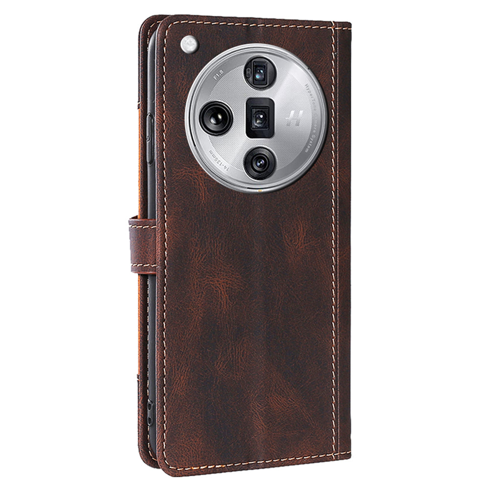 For Oppo Find X7 Ultra Wallet Case Straw Hat Pattern PU Leather Phone Cover