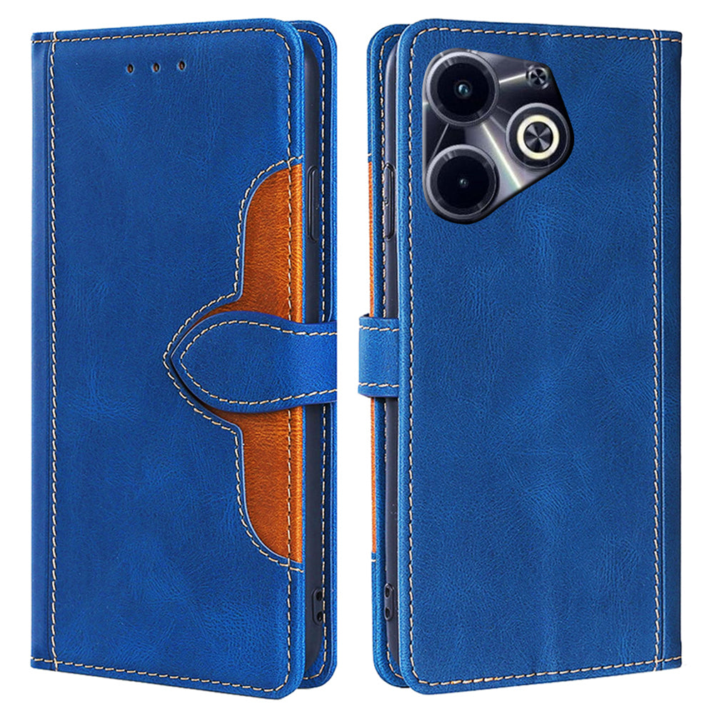 For Transsion Infinix Hot 40i Wallet Case Straw Hat Pattern Stand Leather Phone Cover