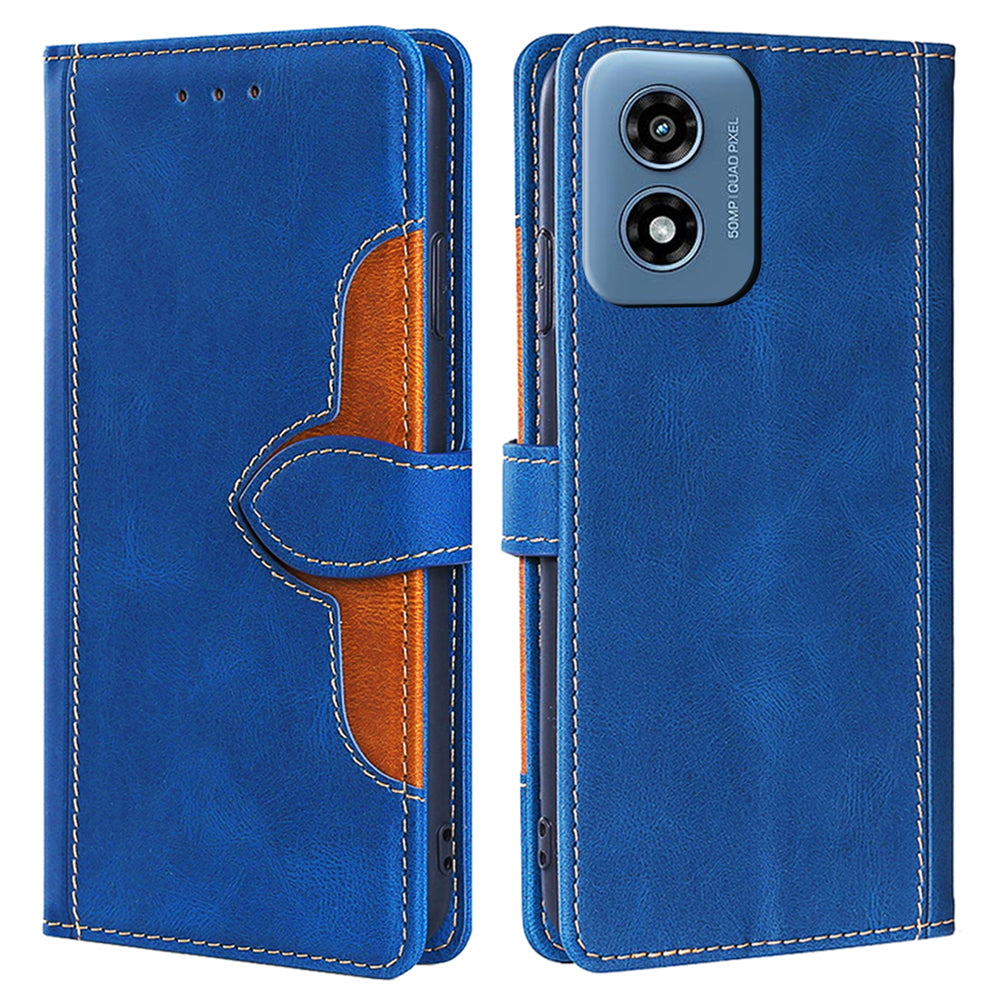 For Motorola Moto G Play (2024) 4G Case Skin-Feel Leather Wallet Stand Phone Cover