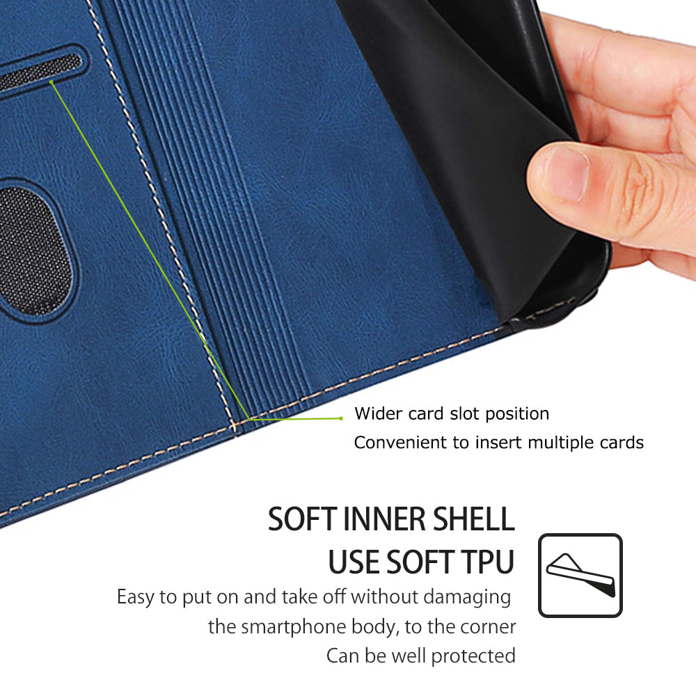 For Motorola Moto G Play (2024) 4G Case Skin-Feel Leather Wallet Stand Phone Cover