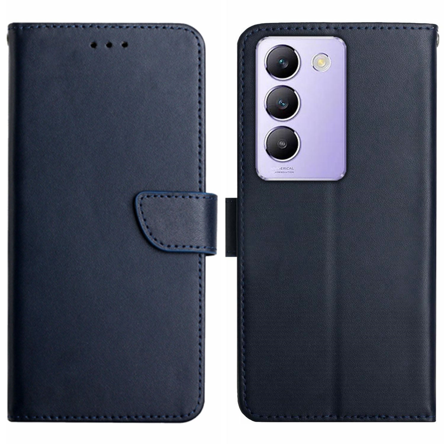 HT02 For vivo Y200e 5G / Y100 5G (Indonesia) / T3 5G Case Genuine Cow Leather Phone Wallet Cover