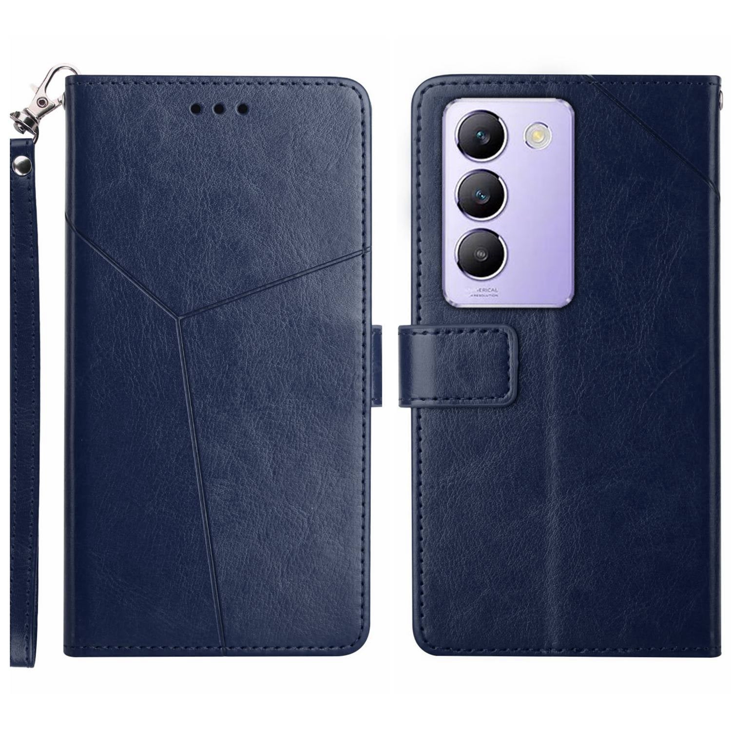 HT01 For vivo Y200e 5G / Y100 5G (Indonesia) / T3 5G Case Y-shaped Lines PU Leather Phone Cover