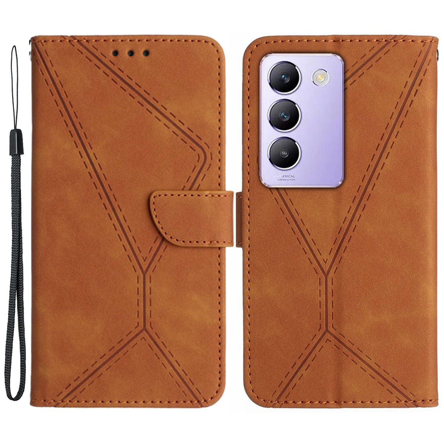 HT05 For vivo Y200e 5G / Y100 5G (Indonesia) / T3 5G (India) / V30 Lite 5G (India) Cell Phone Case Skin-touch Wallet PU Leather Phone Cover
