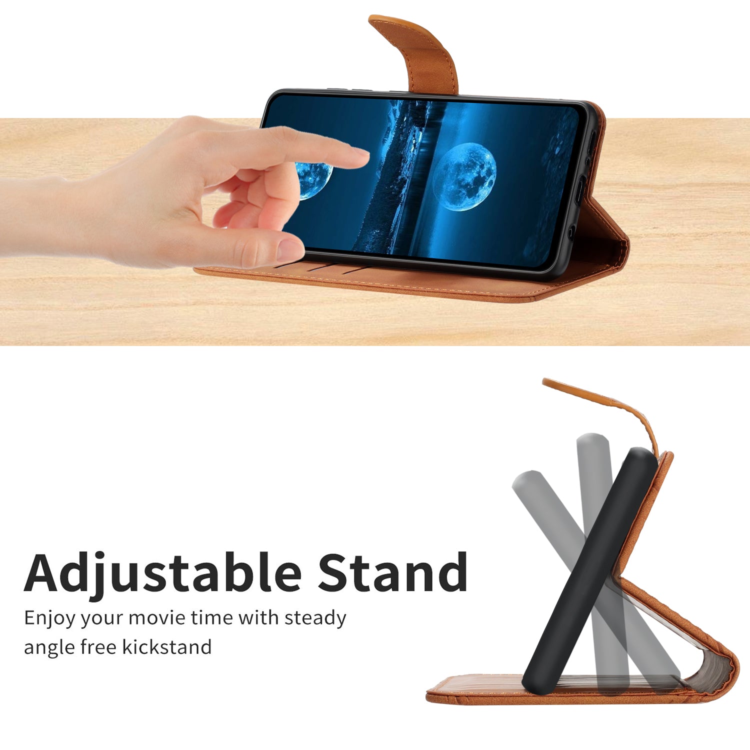 HT05 For vivo Y200e 5G / Y100 5G (Indonesia) / T3 5G (India) / V30 Lite 5G (India) Cell Phone Case Skin-touch Wallet PU Leather Phone Cover