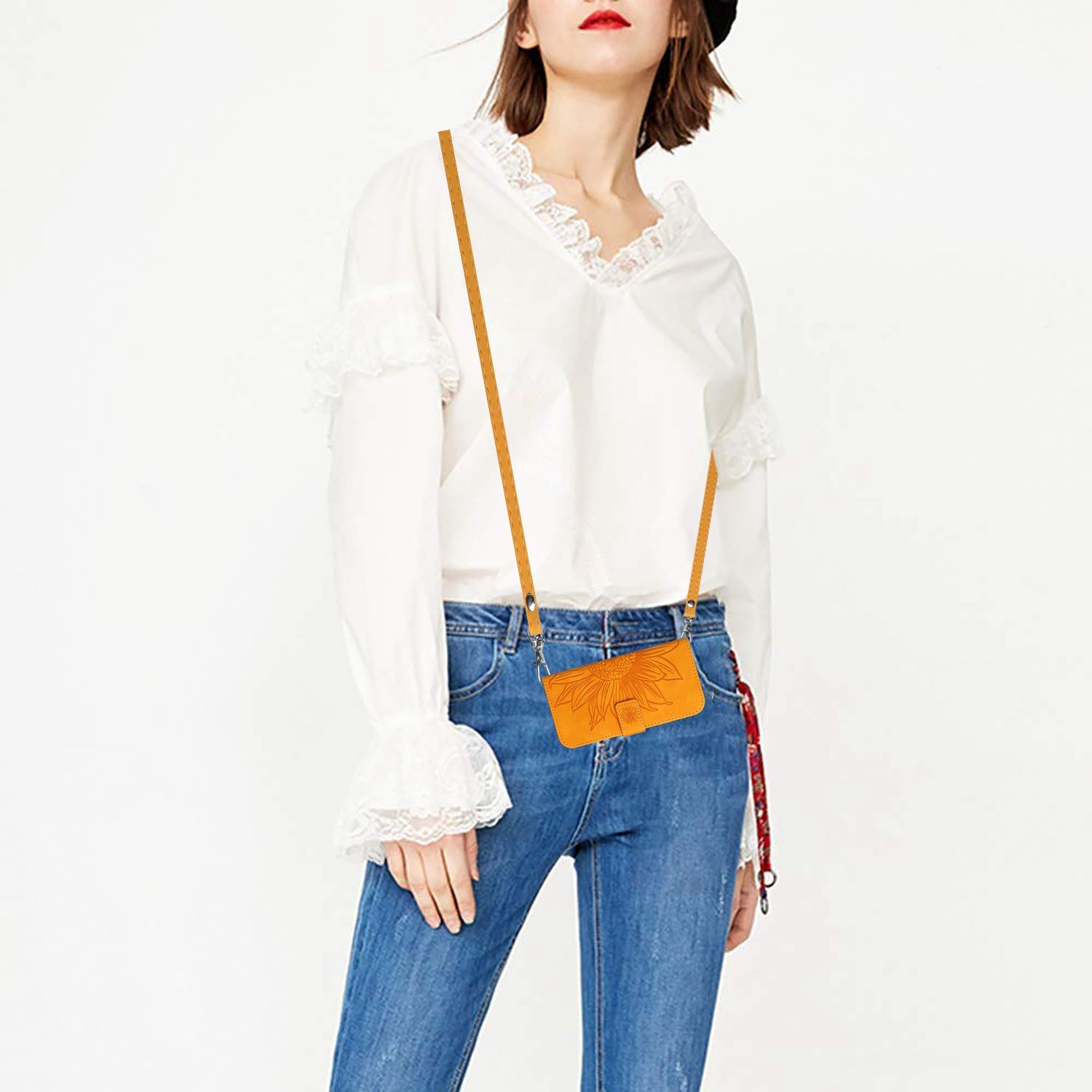 HT04 For vivo Y200e 5G / Y100 5G (Indonesia) / T3 5G (India) / V30 Lite 5G (India) Case Sunflower Pattern Wallet Crossbody Phone Cover