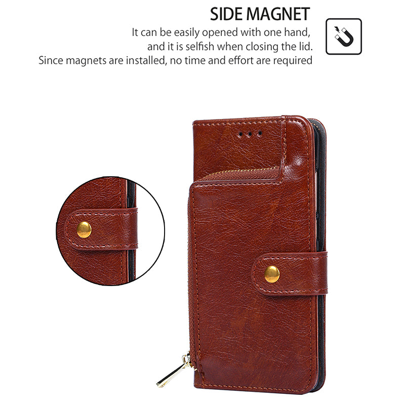 Phone Case for Samsung Galaxy S24+ Shell Zipper Pocket Wallet Leather Cover