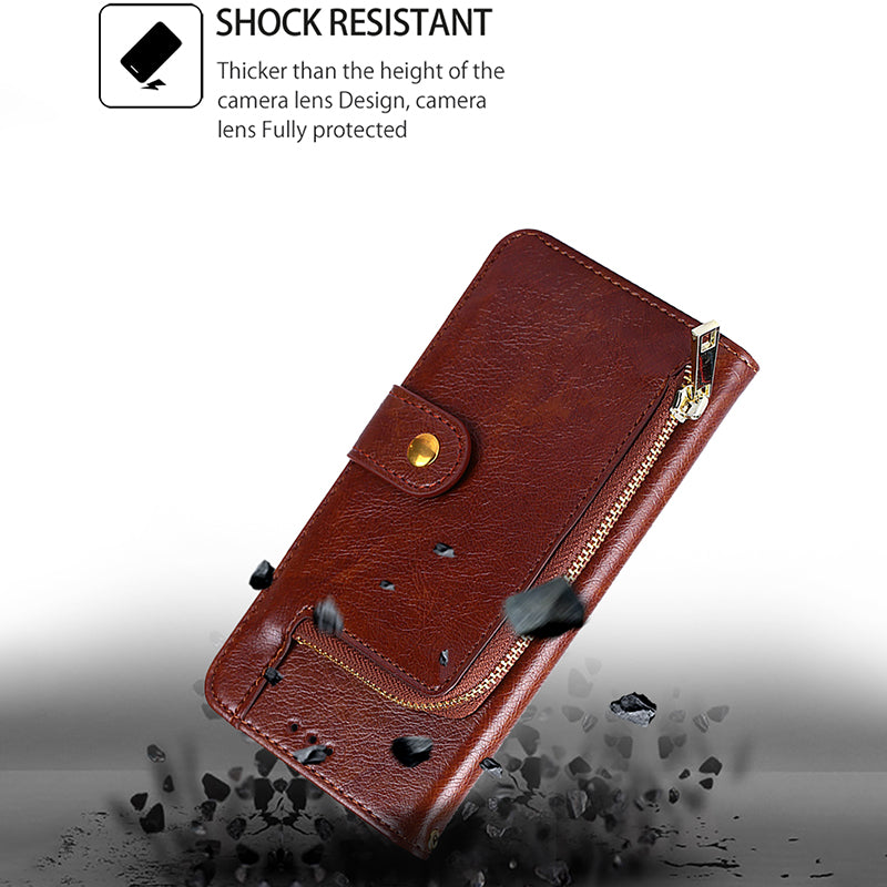 Phone Case for Samsung Galaxy S24+ Shell Zipper Pocket Wallet Leather Cover