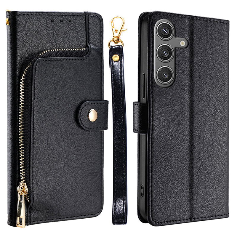 Phone Case for Samsung Galaxy S24+ Shell Zipper Pocket Wallet Leather Cover