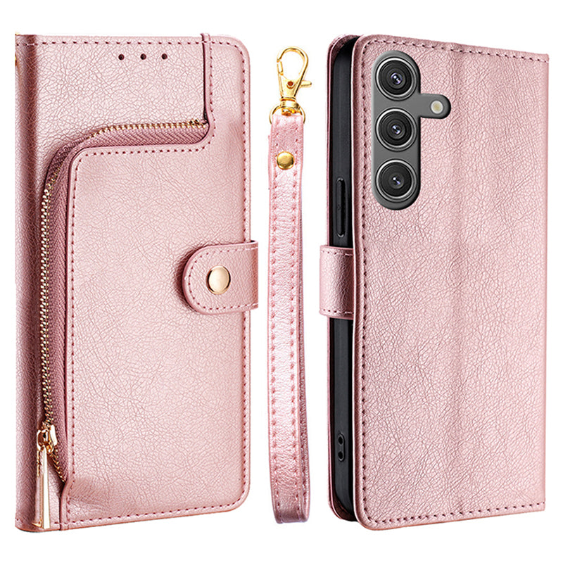 Phone Case for Samsung Galaxy S24+ Shell Zipper Pocket Wallet Leather Cover