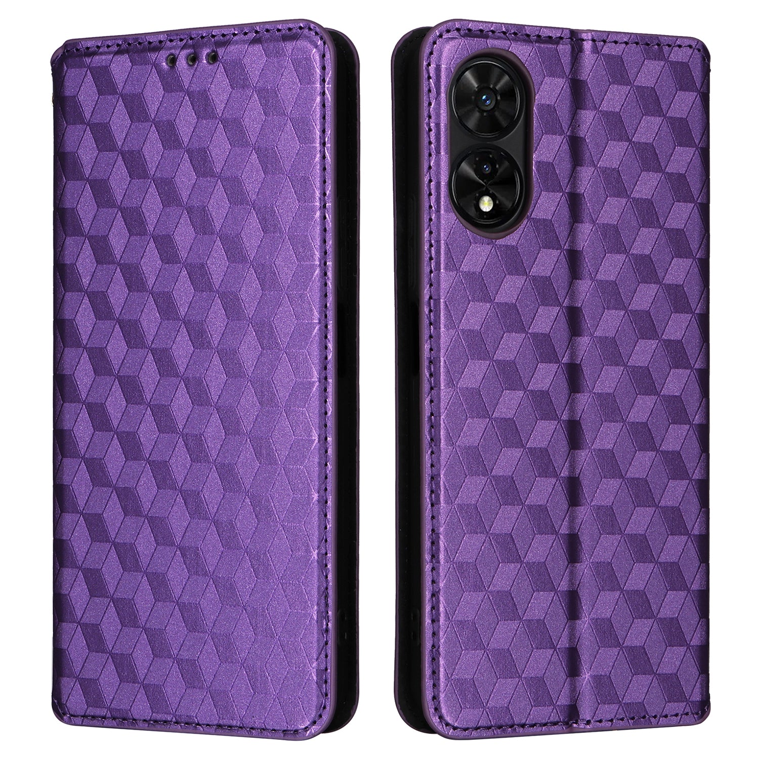 For TCL 50 5G Wallet Case Rhombus Pattern Magnetic Closing Leather Phone Cover