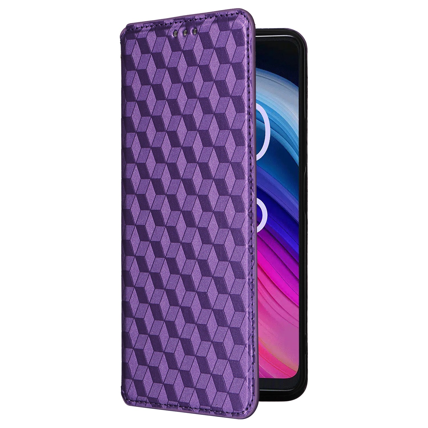 For TCL 50 5G Wallet Case Rhombus Pattern Magnetic Closing Leather Phone Cover