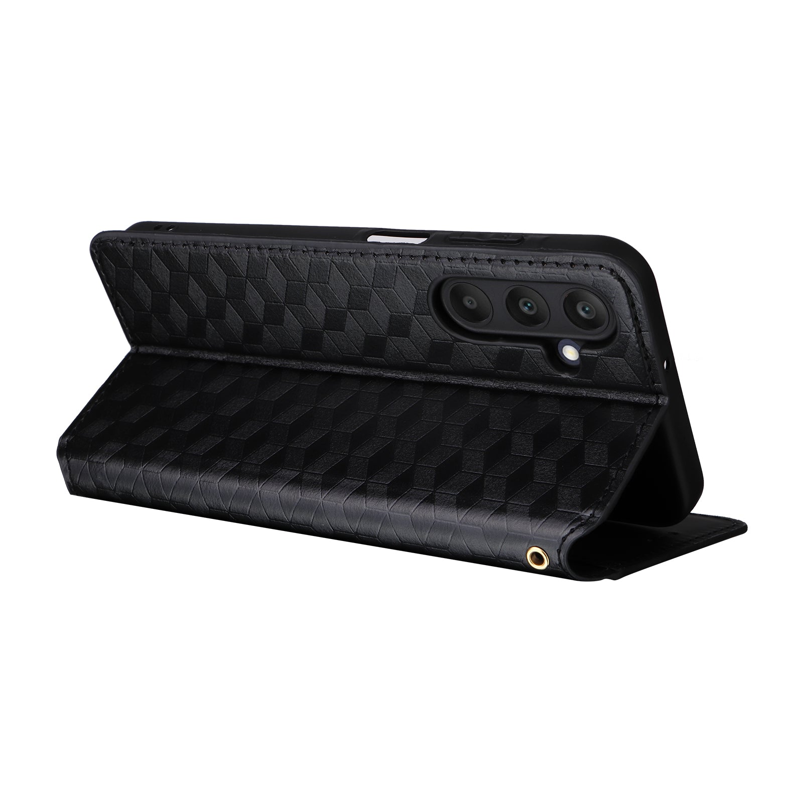 For Samsung Galaxy M55 5G / C55 5G Wallet Case Rhombus Pattern Magnetic Closing Leather Phone Cover
