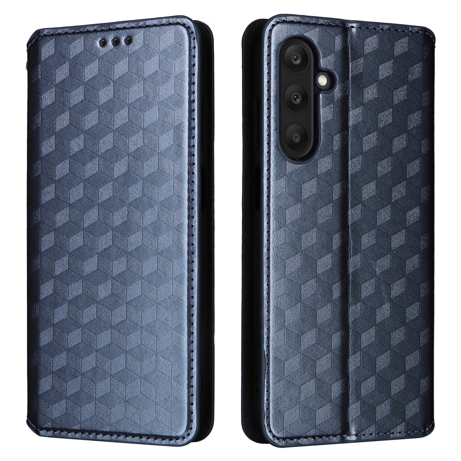 For Samsung Galaxy M55 5G / C55 5G Wallet Case Rhombus Pattern Magnetic Closing Leather Phone Cover