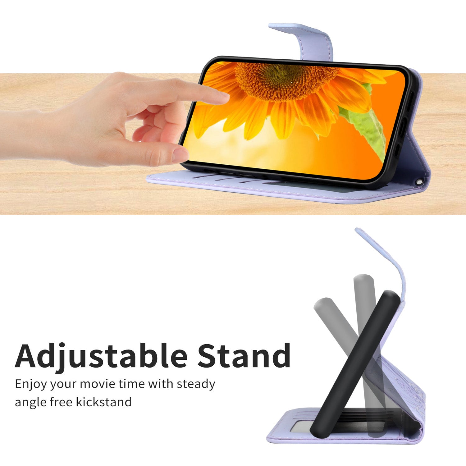 HT04 For Realme C65 4G Case Sunflower Leather Phone Cover with Wallet Stand