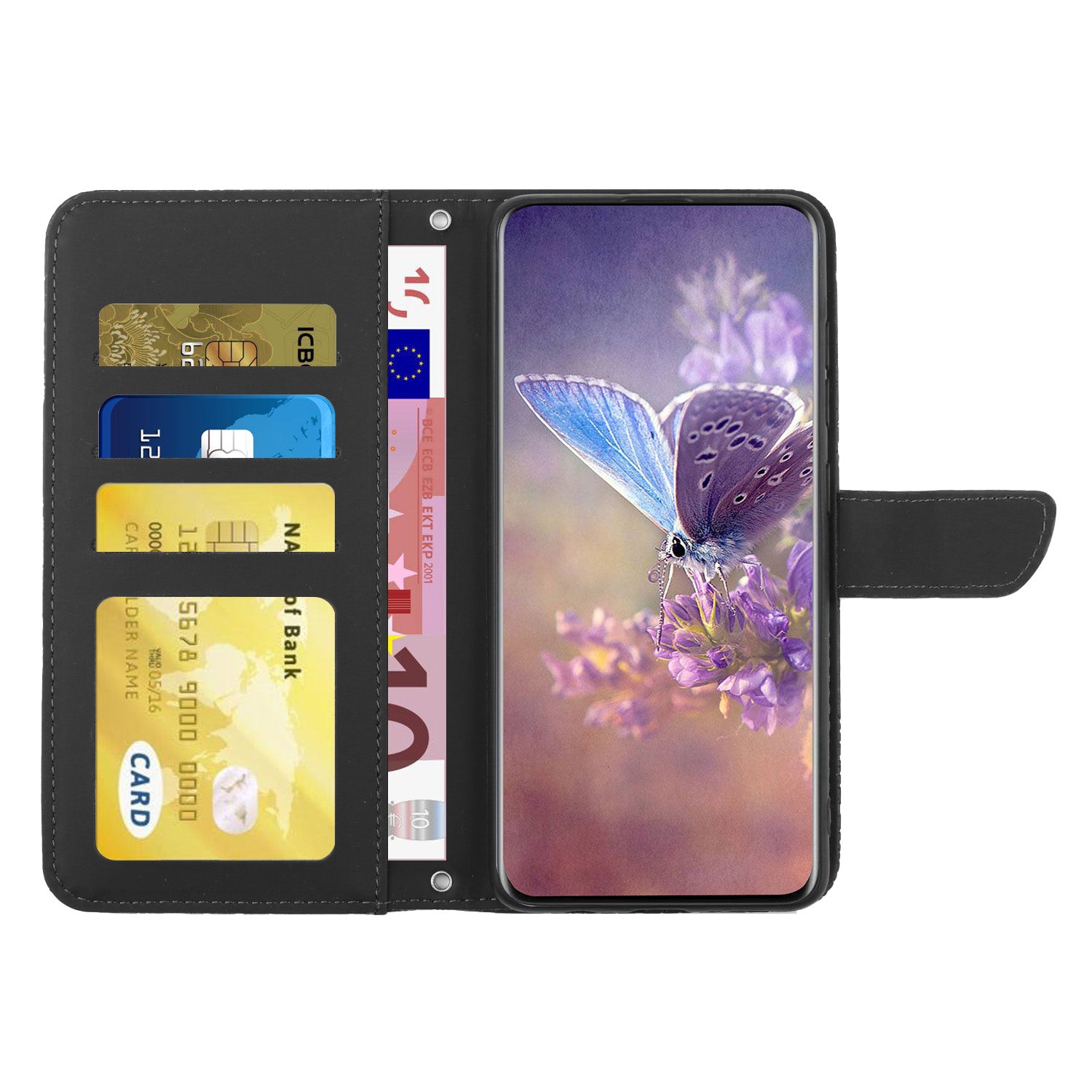 HT03 For Realme C65 4G Case Butterfly Pattern Skin-touch Feeling Leather Phone Cover with Shoulder Strap