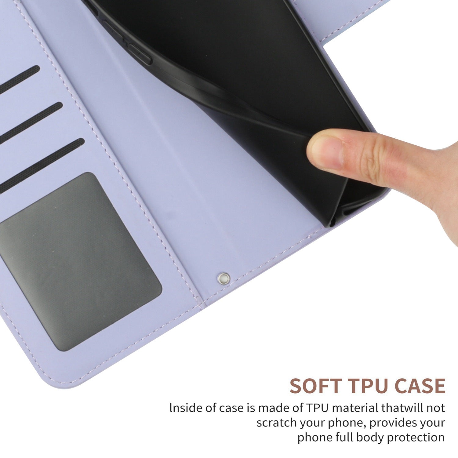 HT04 For Realme C65 4G Anti-Scratch Wallet Phone Stand Case PU Leather Cell Phone Cover