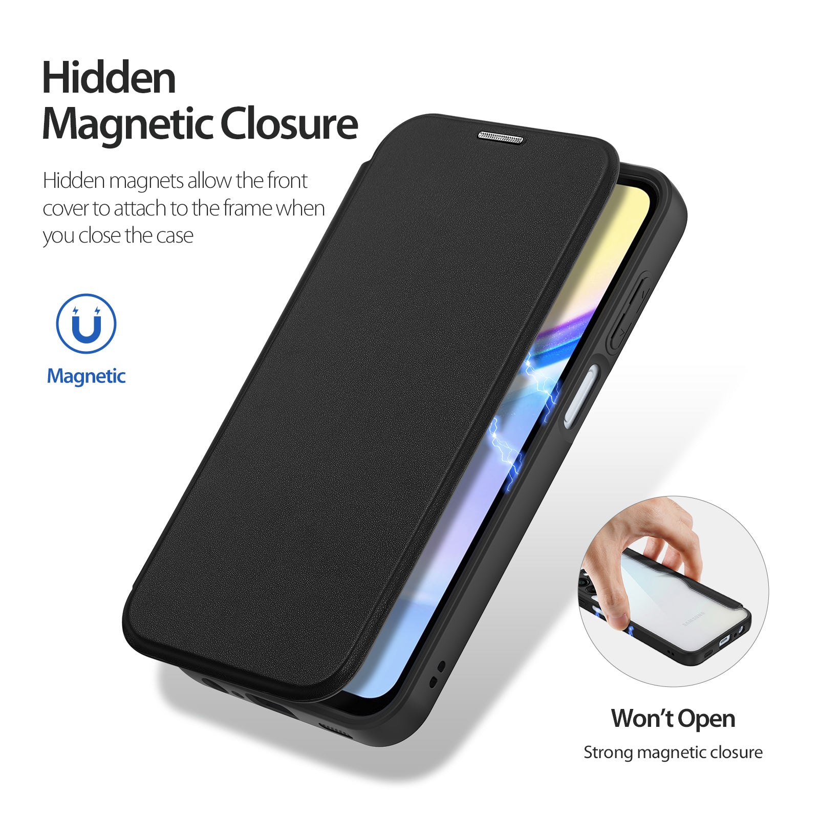 DUX DUCIS Skin X Pro for Samsung Galaxy A15 4G / A15 5G Leather Case Card Slots Flip Phone Cover