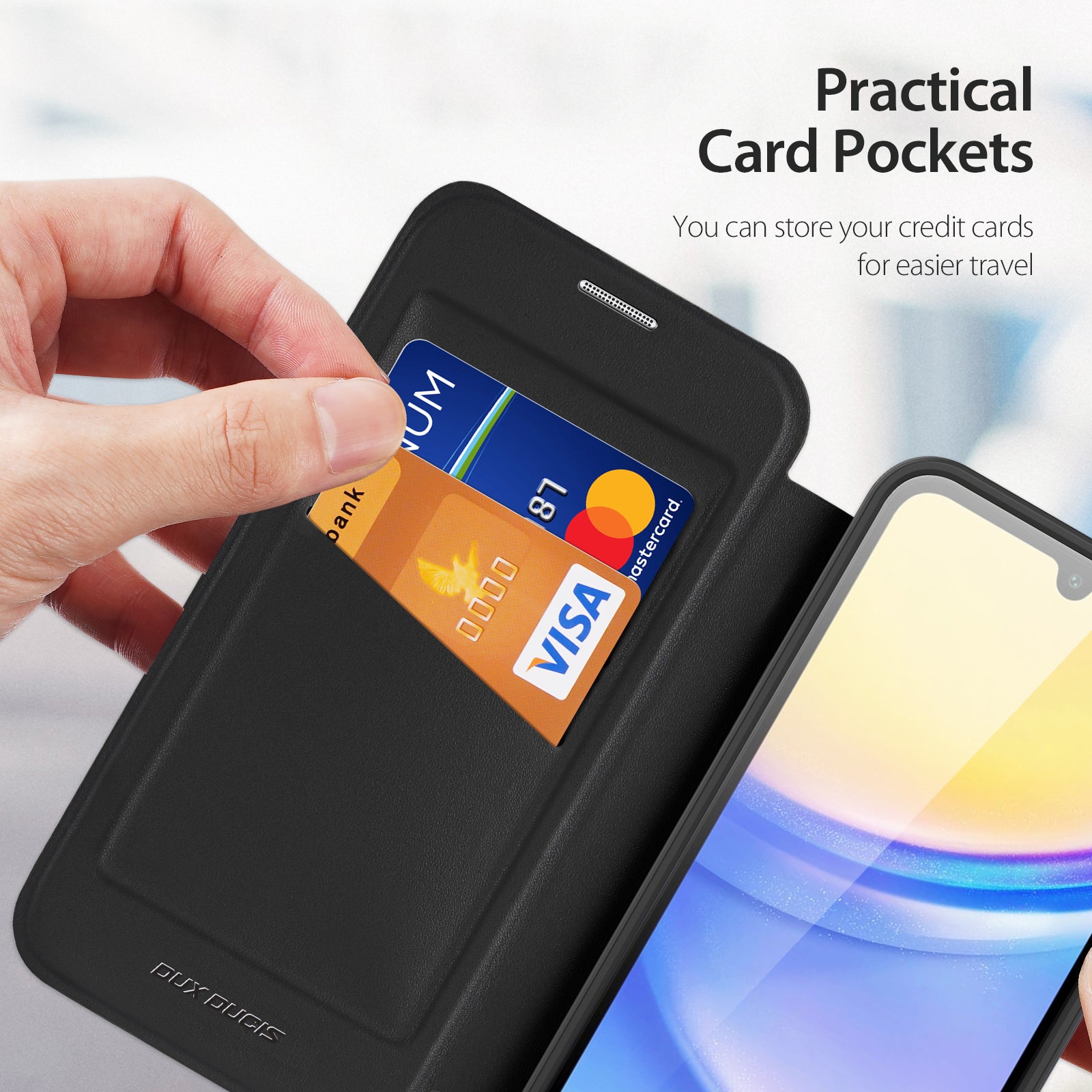 DUX DUCIS Skin X Pro for Samsung Galaxy A15 4G / A15 5G Leather Case Card Slots Flip Phone Cover