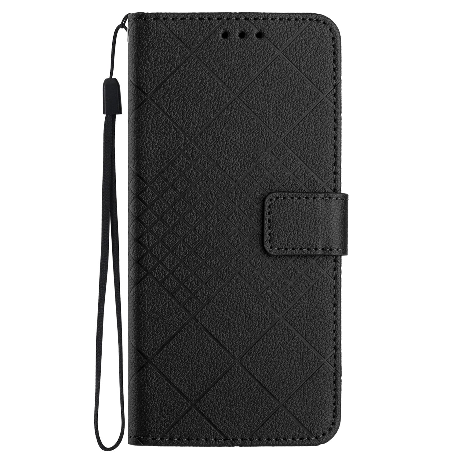 HT06 For Samsung Galaxy M55 5G Stand Phone Case Rhombus Pattern Imprinted Leather Cover