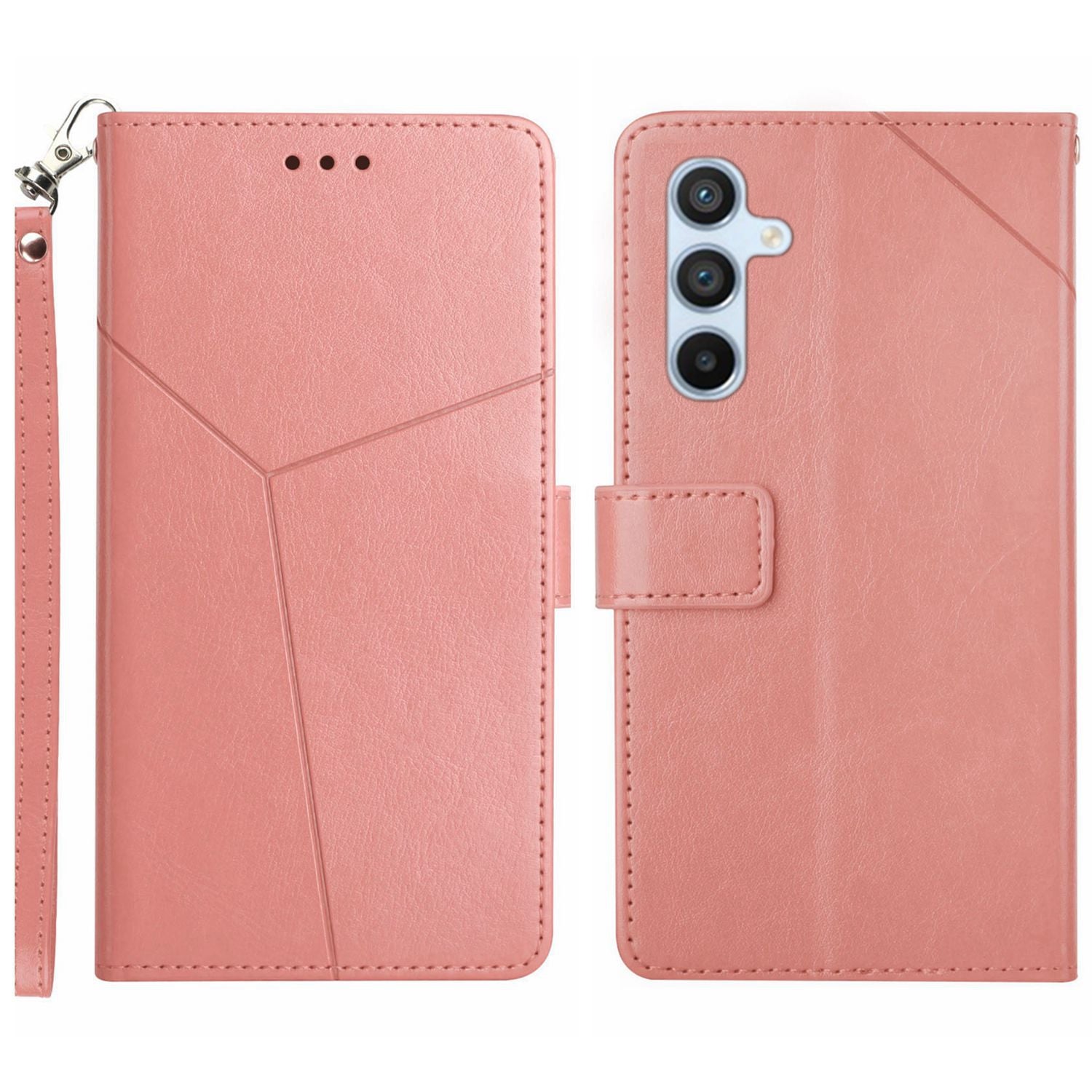 HT01 For Samsung Galaxy M55 5G Phone Cover Stand Wallet Leather Phone Stand Case Imprinted Design Shell