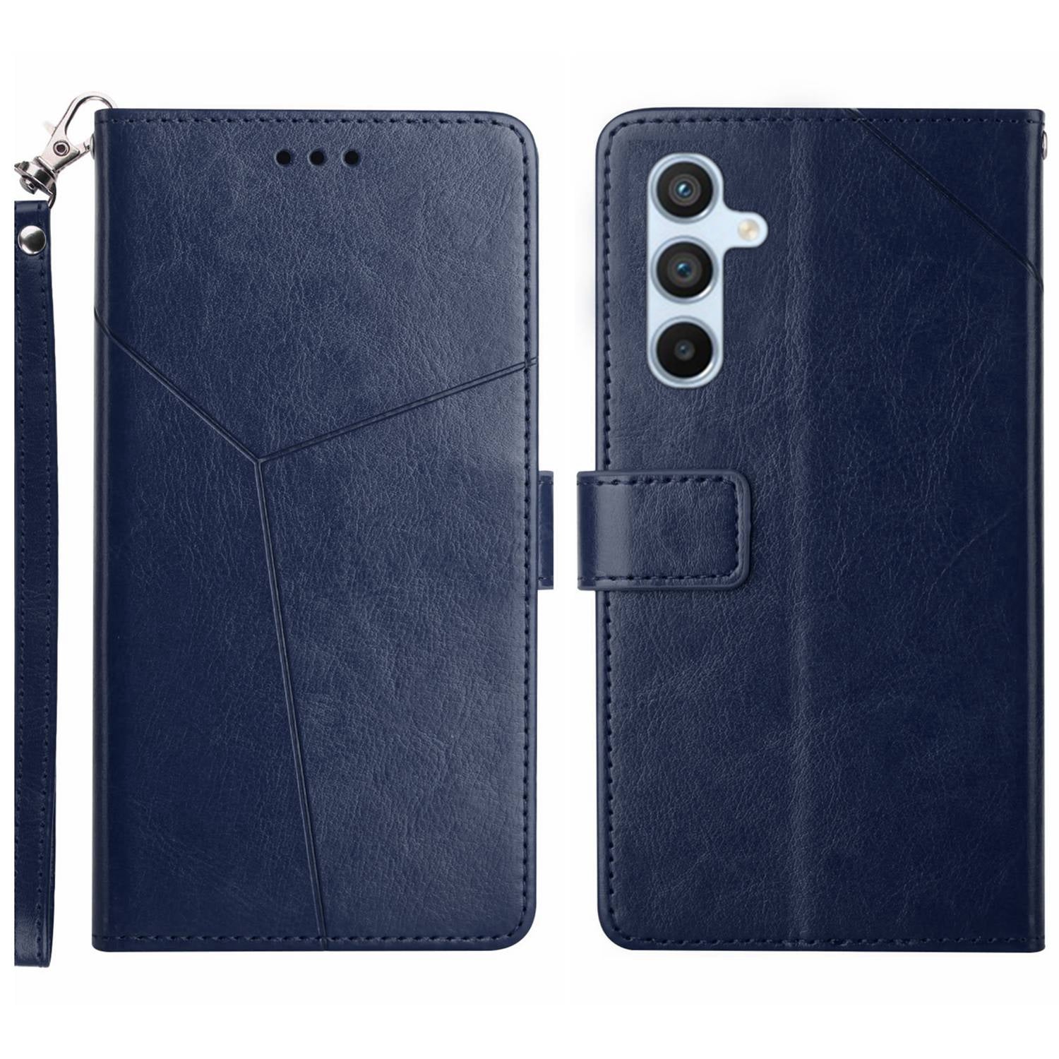HT01 For Samsung Galaxy M55 5G Phone Cover Stand Wallet Leather Phone Stand Case Imprinted Design Shell