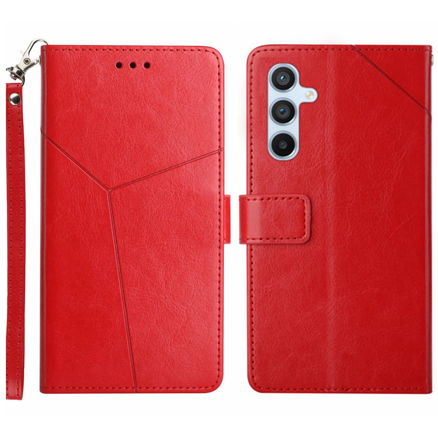 HT01 For Samsung Galaxy M55 5G Phone Cover Stand Wallet Leather Phone Stand Case Imprinted Design Shell