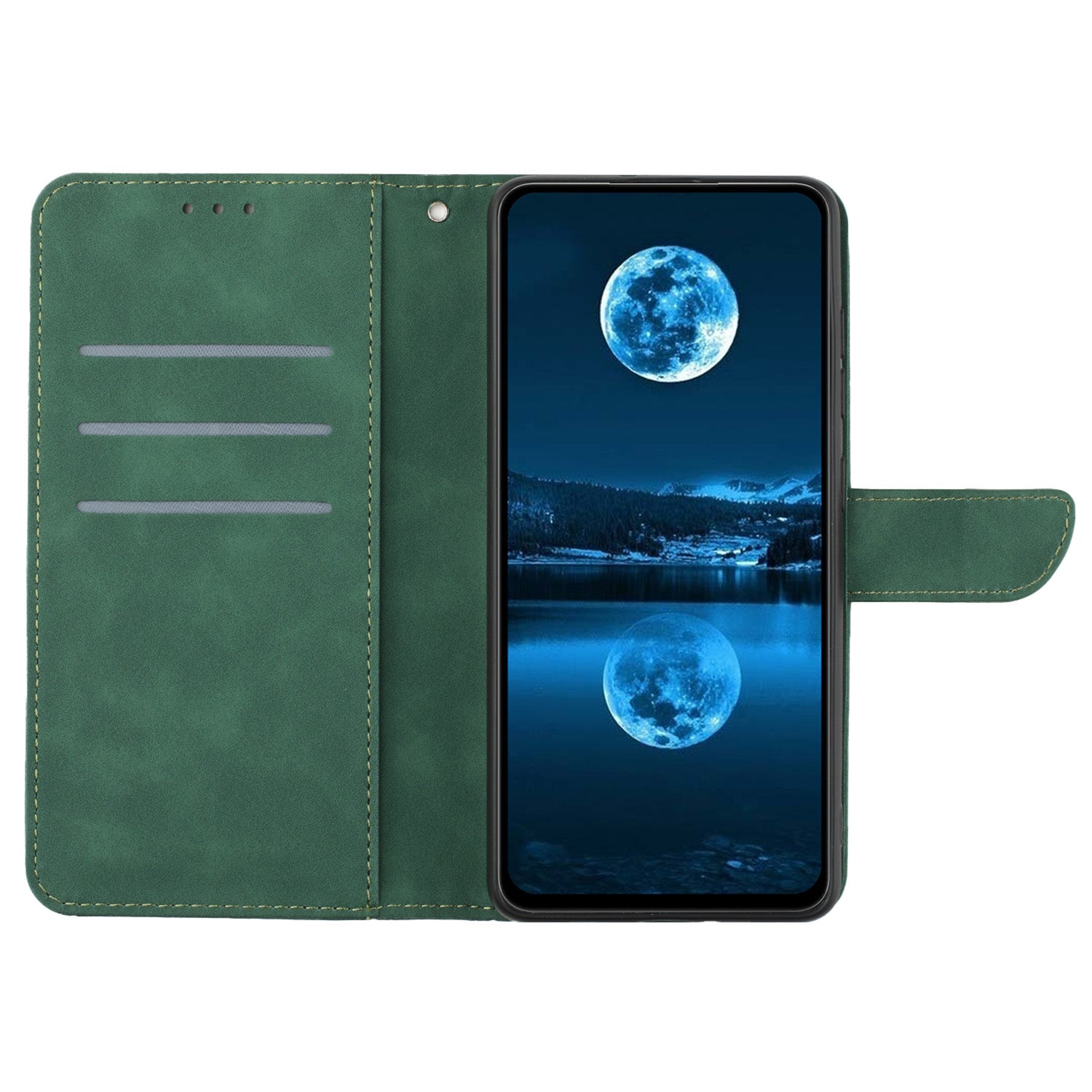 HT05 For Samsung Galaxy M55 5G Case Lines Imprinted Leather Wallet Stand Cover