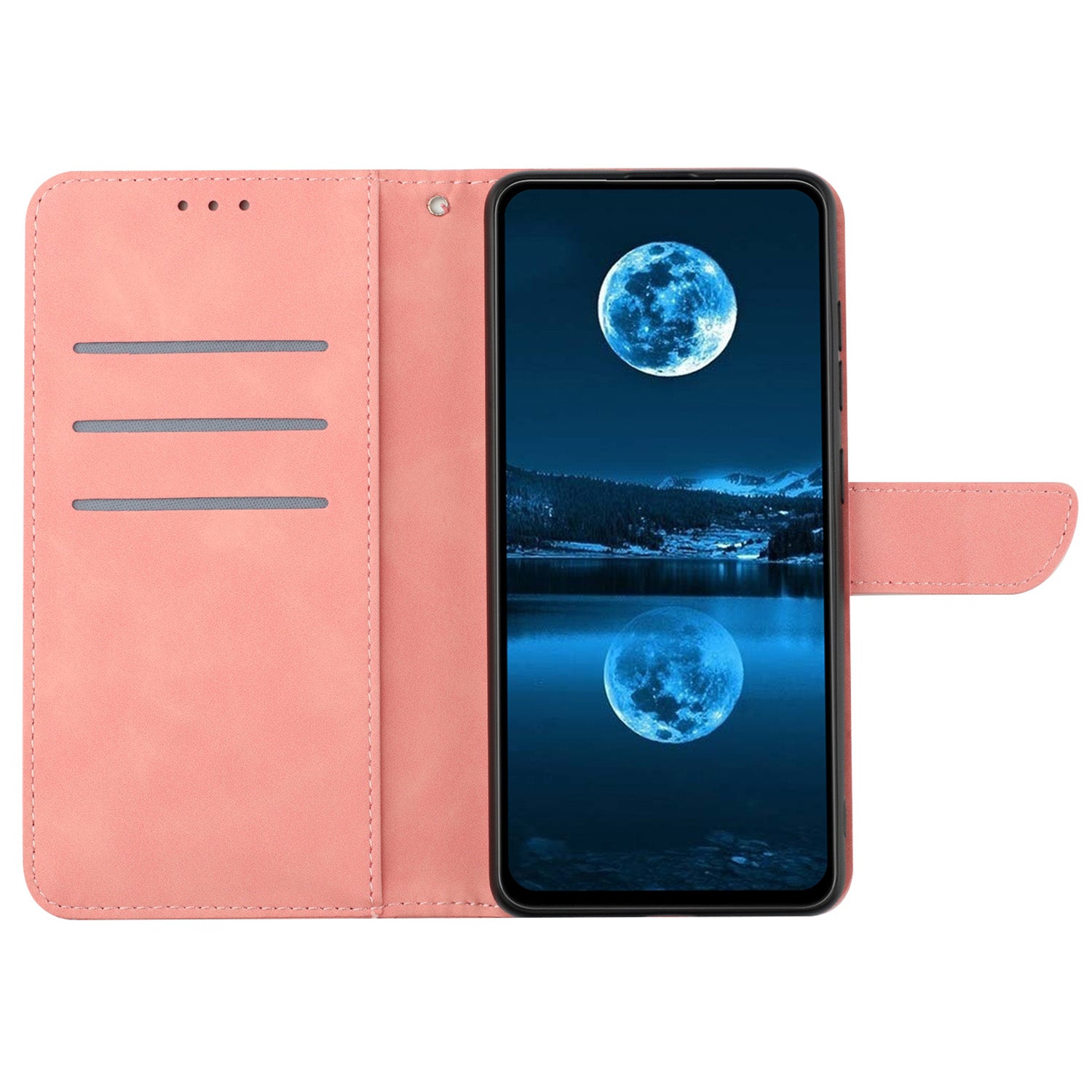 HT05 For iPhone SE (2024) Case Shockproof Lines Imprinted PU Leather Phone Cover