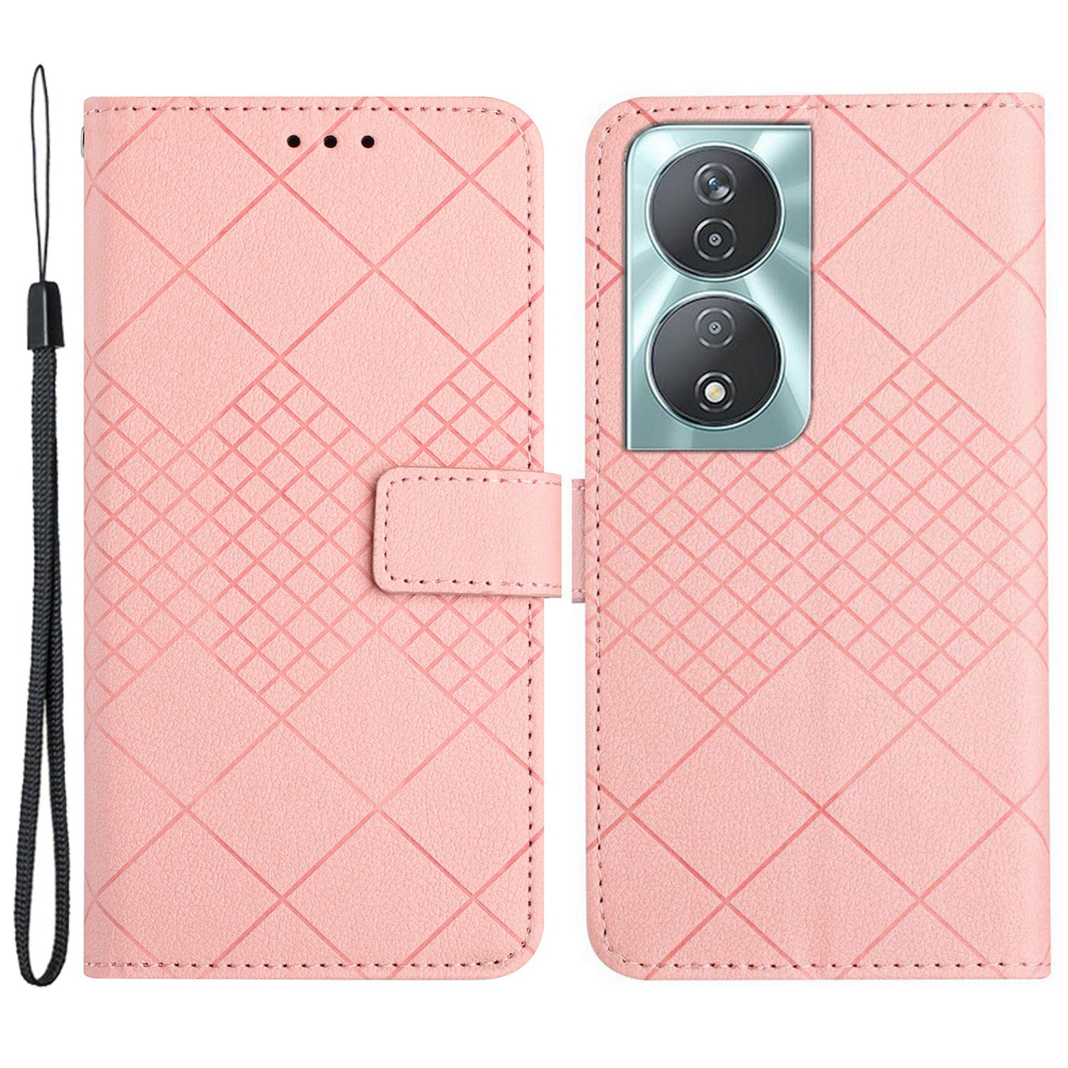 HT06 For Honor 90 Smart / X7b 4G Drop-proof Phone Case Shockproof PU Leather Wallet Cover