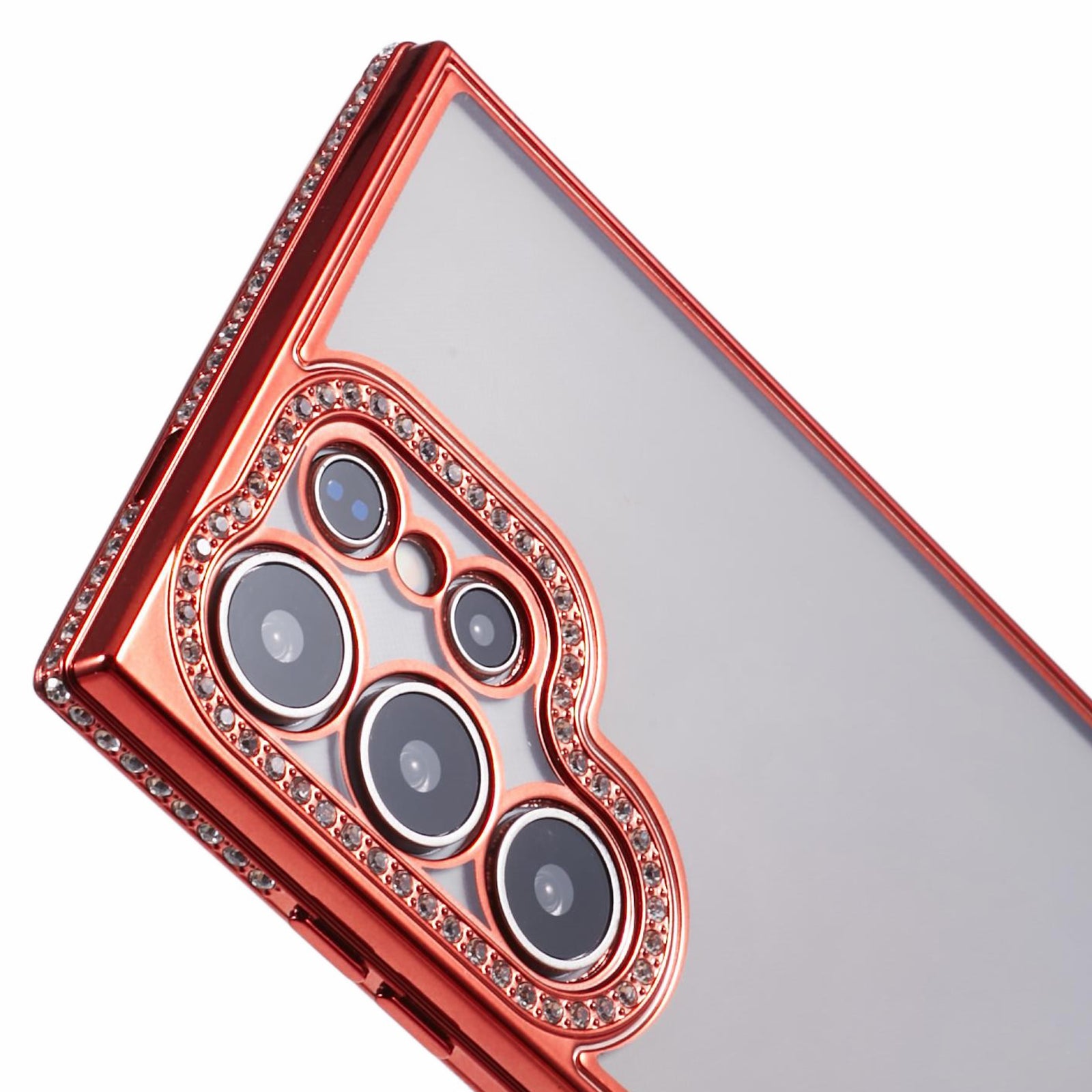For Samsung Galaxy S23 Ultra Shockproof Case Rhinestones Decor TPU Slim Phone Cover