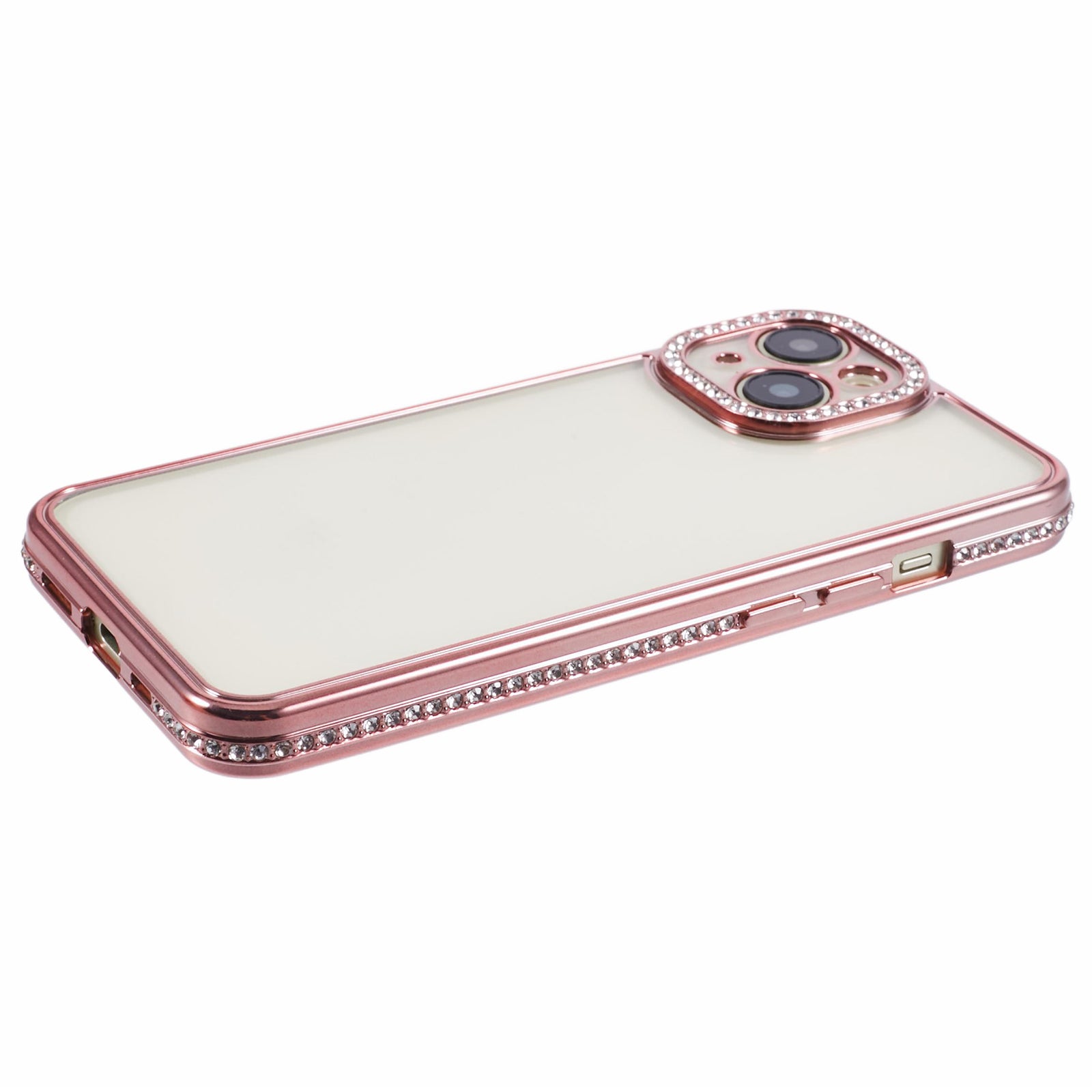For iPhone 15 Plus Case Anti-scratch TPU Phone Cover Rhinestones Decoration