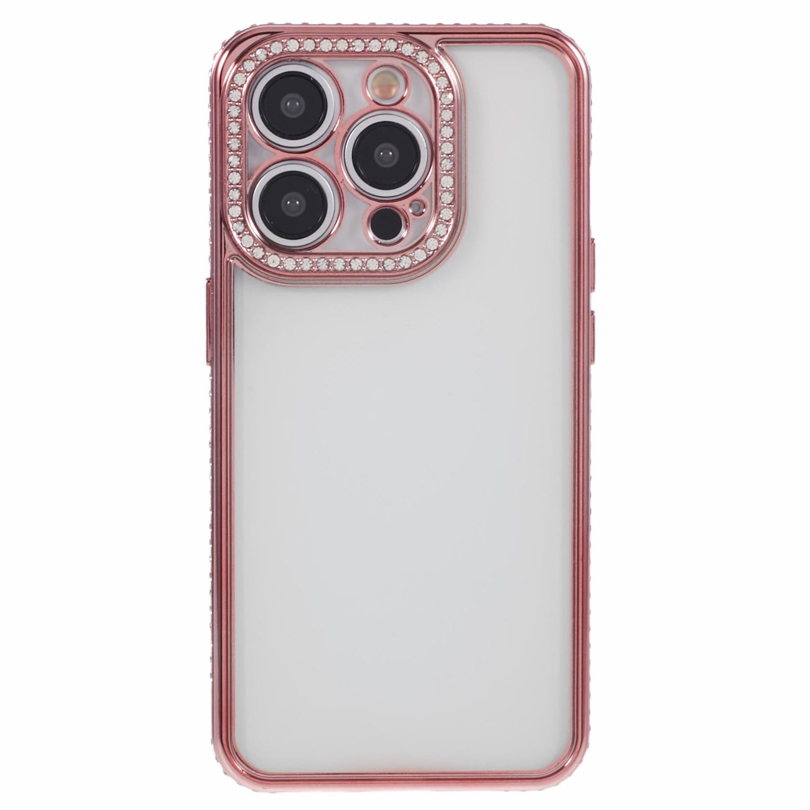 For iPhone 12 Pro 6.1 inch Case Rhinestones Decor Shockproof TPU Phone Cover