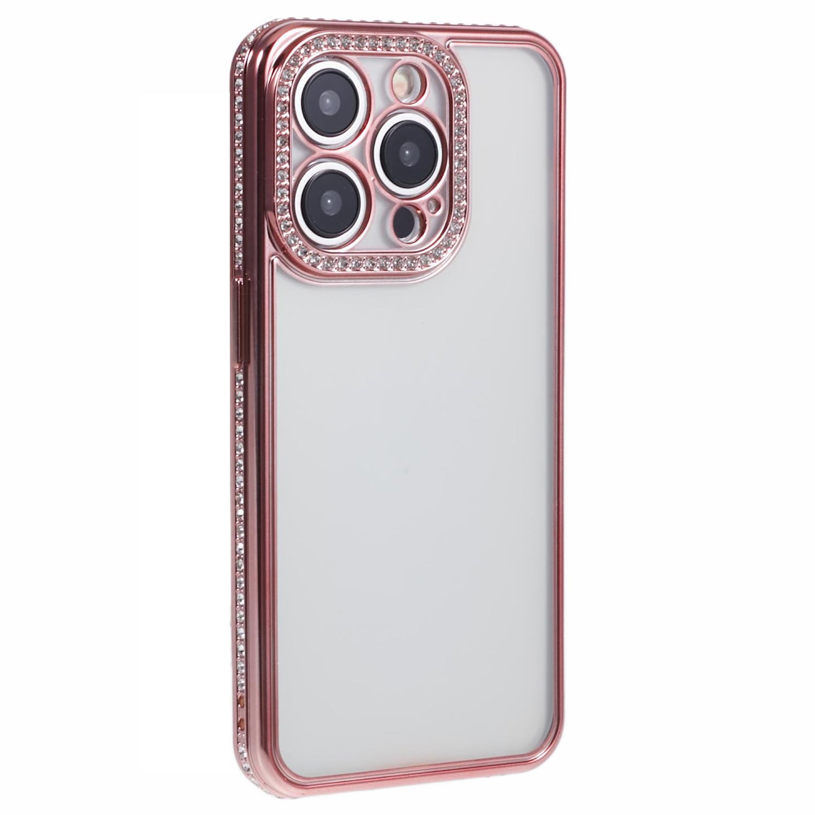 For iPhone 12 Pro 6.1 inch Case Rhinestones Decor Shockproof TPU Phone Cover