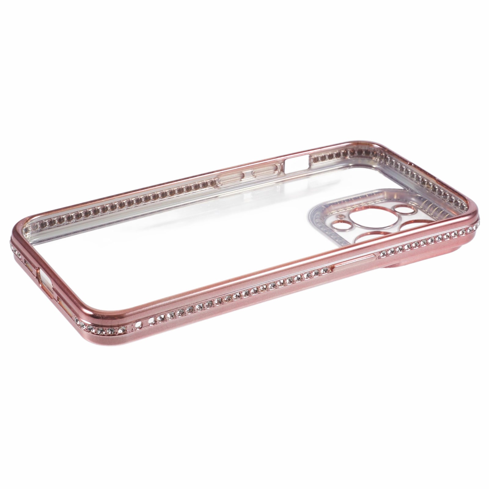 For iPhone 12 Pro 6.1 inch Case Rhinestones Decor Shockproof TPU Phone Cover