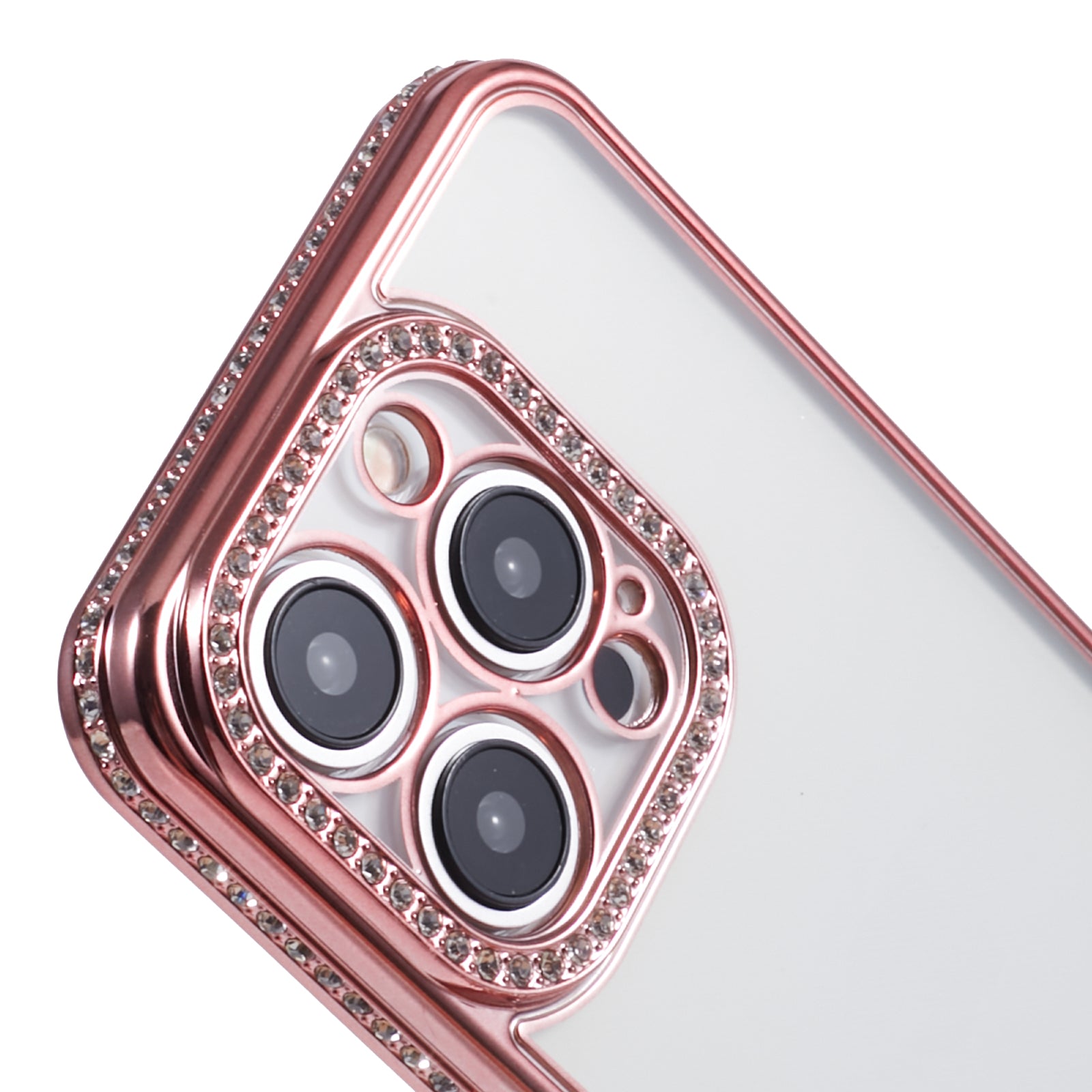 For iPhone 12 Pro 6.1 inch Case Rhinestones Decor Shockproof TPU Phone Cover