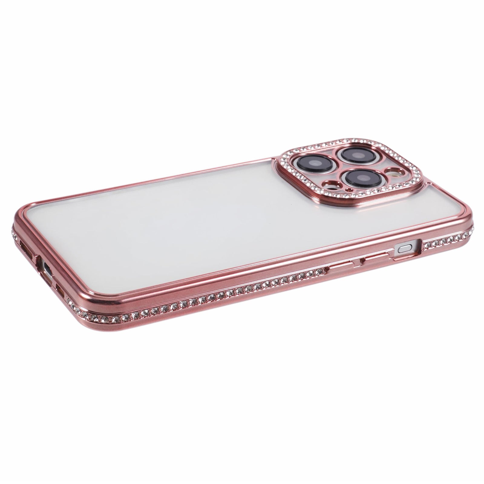 For iPhone 12 Pro Max Anti-Scratch Phone Case Rhinestones Decor TPU Phone Cover