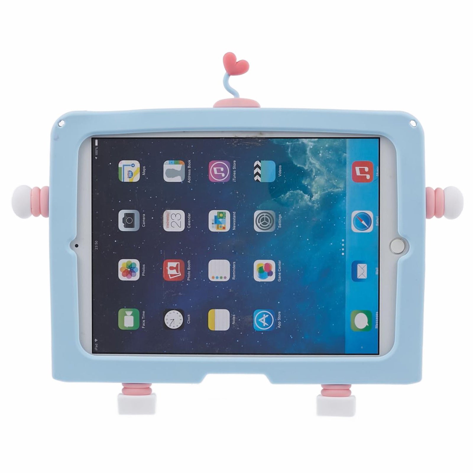 For iPad Air (2013) / Air 2 / iPad 9.7-inch (2017) / (2018) Silicone Tablet Case PC Kickstand Cover with Lanyard
