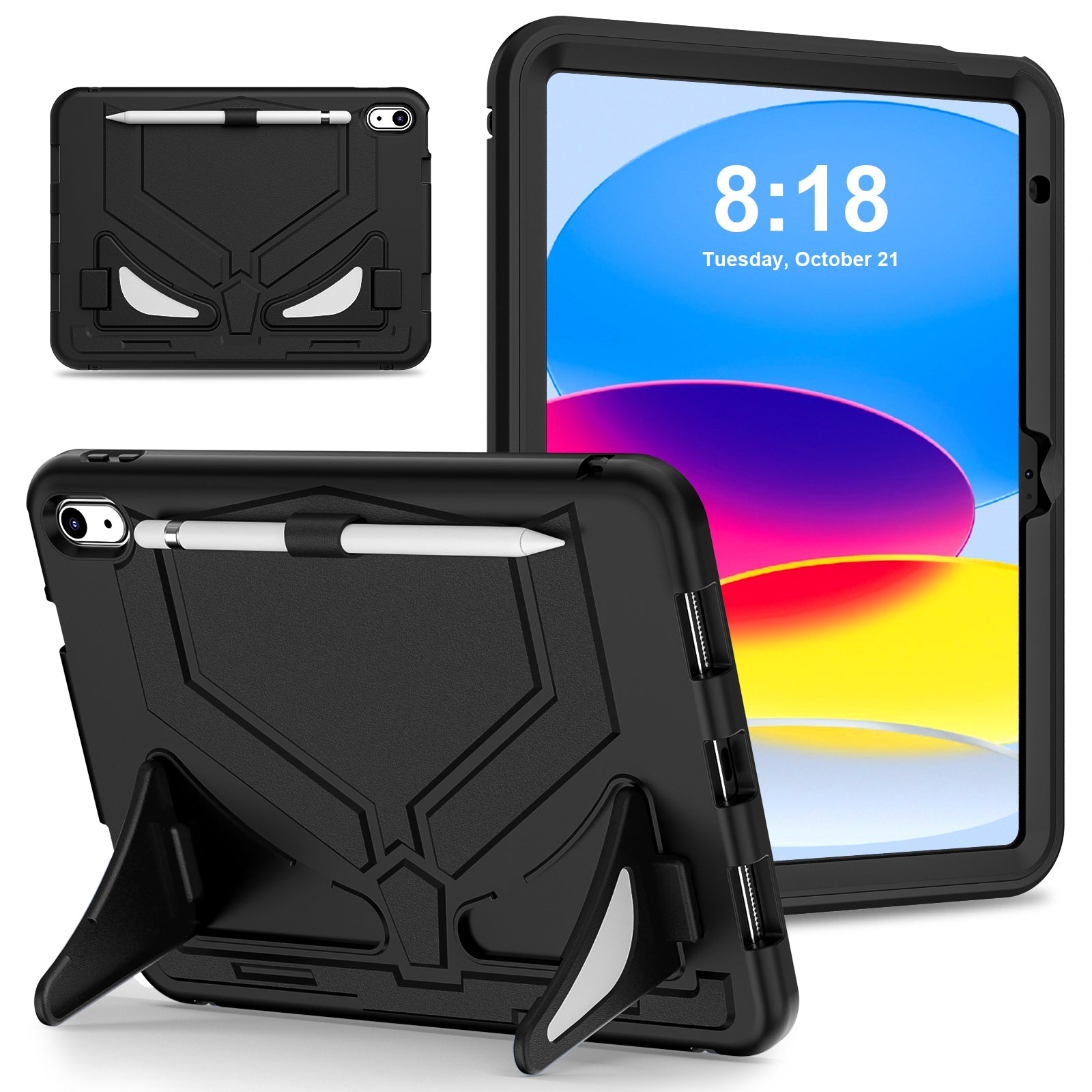 For iPad 10.9 (2022) Leopard Style Case Rugged Drop Protection Cover with Kickstand