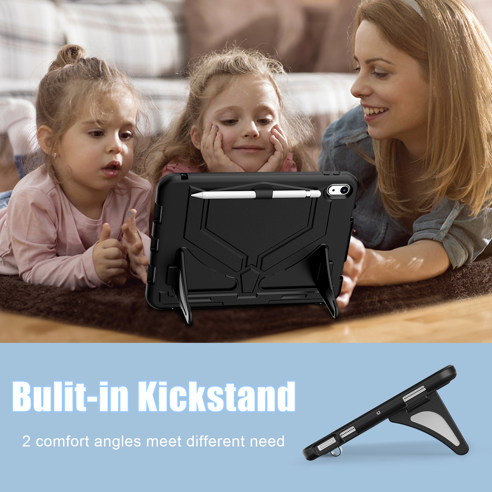 For iPad 10.9 (2022) Leopard Style Case Rugged Drop Protection Cover with Kickstand